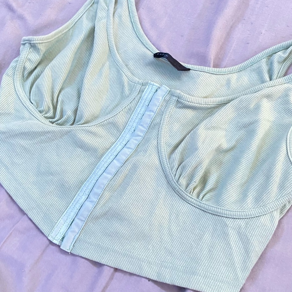Mint Green Ribbed Bralette
